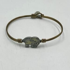 Luca + Danni‎ Lucky Elephant Brass
Bangle Hook Closure Wire Bracelet USA
